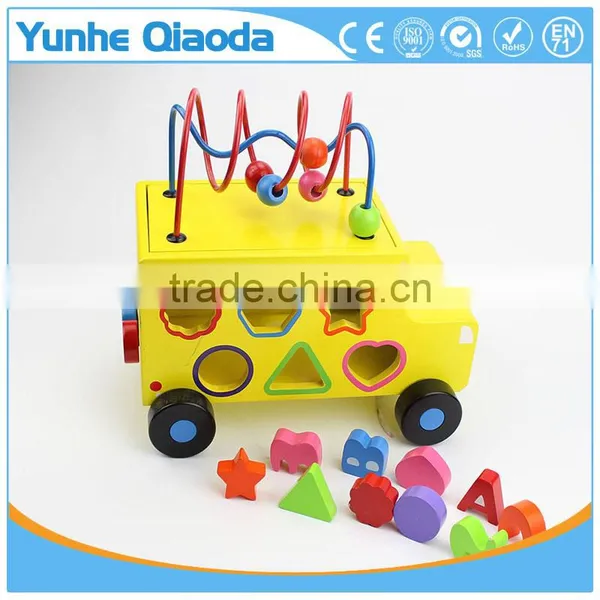 Shape Sorter and Bead Maze Truck - Pull Along Toy - Alphbet and Number Shape With Bead Maze on Top photo-4