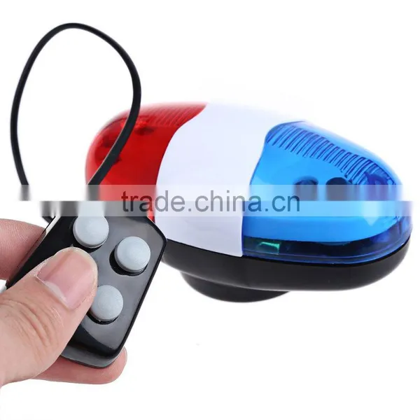 Super Loud Police Style For Mountain Road Bike Horn Accessories 6 LED Light 4 Sounds Trumpet Electronic Horns Bell Siren photo-3