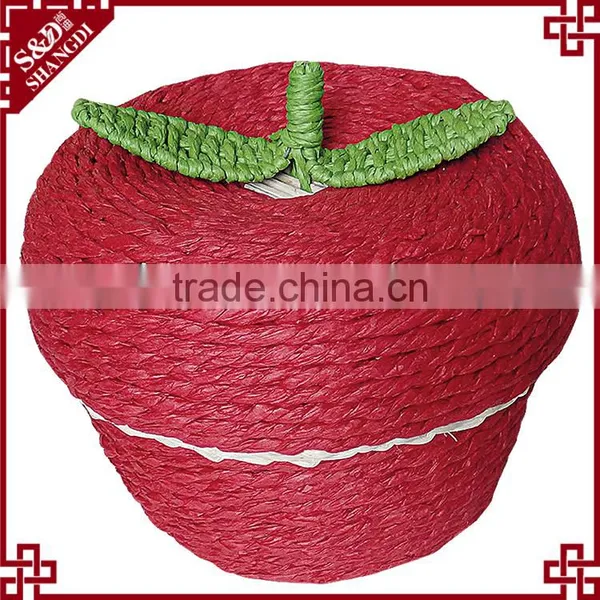S.D Artisan 100% Woven Apple Shape Rattan Handmade Gift Basket photo-3