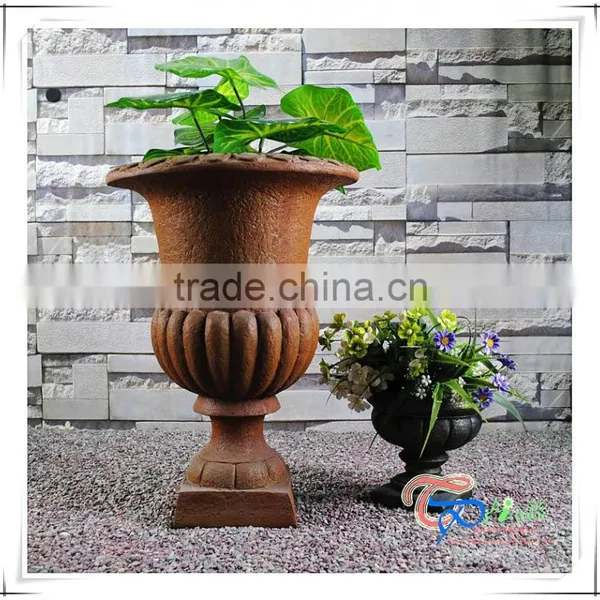 Nature Rust Front Door Fiberglass Flower Cup And Saucer Planter photo-2