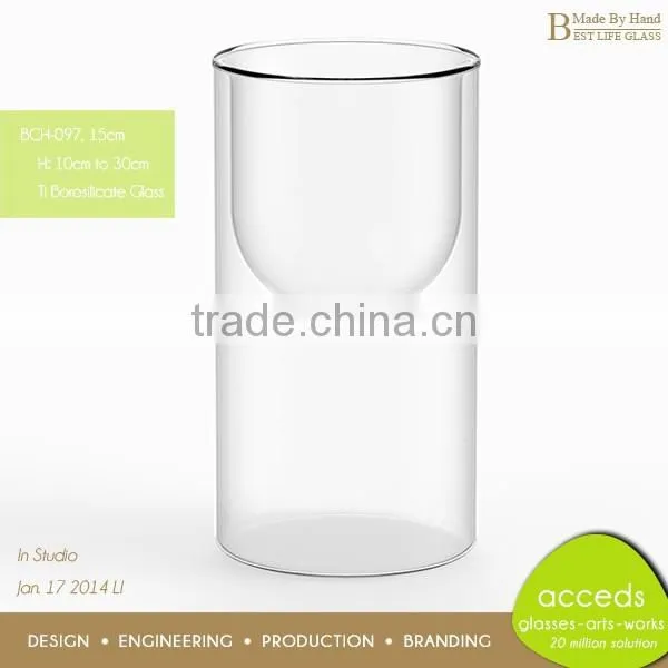 New Designed Tall Shaped Pyrex Glass Tube Candle Holder photo-4