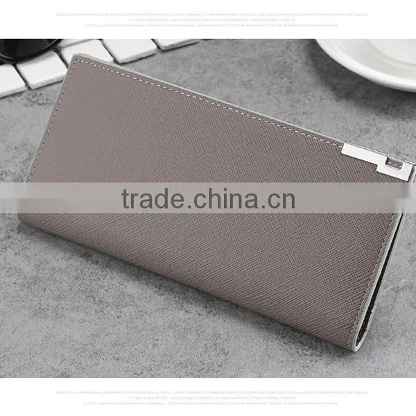 Wholesale New Men's Long Slim Wallet Card Wallet Multi Cross Pattern Wallet Purse photo-4