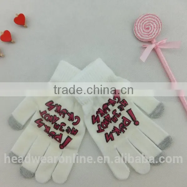 Customize Any Colors Printing 3 Fingers Touch Screen Gloves photo-2