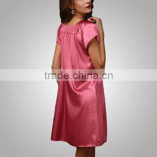 Modern Design Chinese Style New Fashion Satin Nightdress Women Dress Manufacturer photo-2