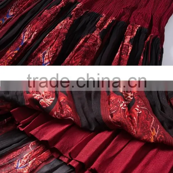 Latest Design Spring Lady Pleated Bohemia Long Dress photo-6