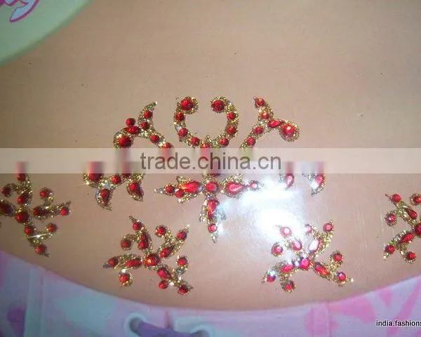 Crystal Belly Tattoos Beach Resort Wear Design