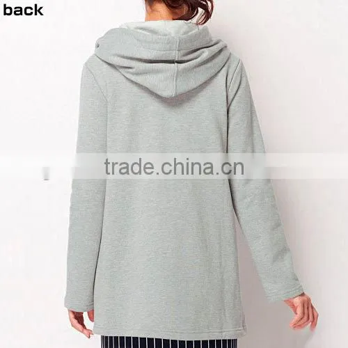 2016 Women Warm Fleece Fabric Full Zip Winter Coat With Hooded Knitted Women Cloth photo-4