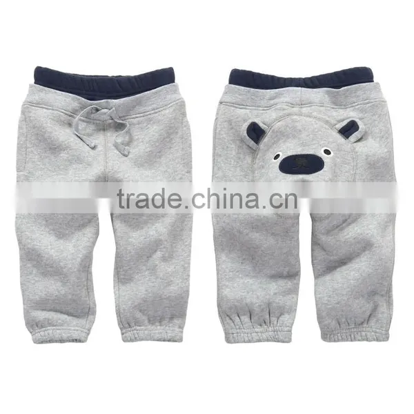 2016 New 100% Cotton Winter Baby Girls Boys Casual Pants Print Thick Cartoon Hoodie Pants Plus Size photo-2