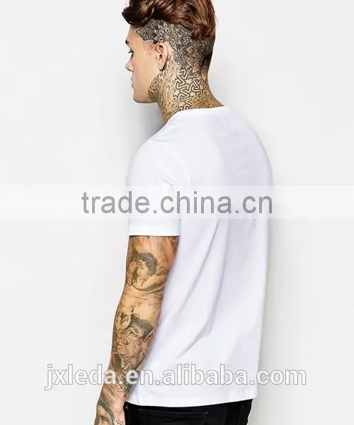 Men White / Black Plain Crewneck Short Sleeves t Shirt Custom photo-2