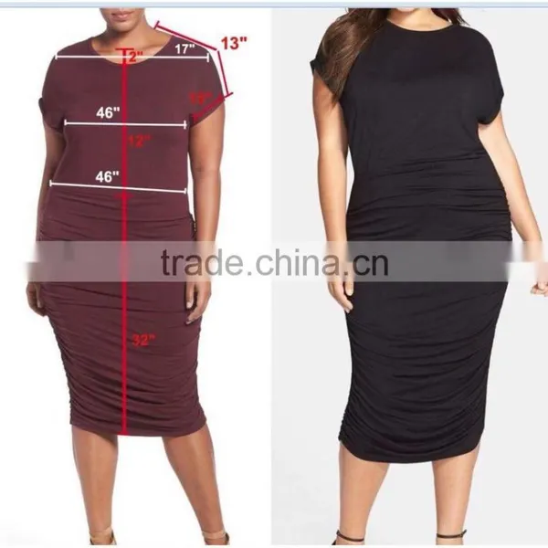 MGOO Stock Plus Size Women Dress Rayon Spandex High Quality Casual Dress Cheap Price photo-3