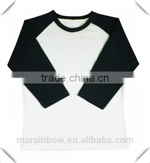 100% Cotton Plain Ladies Baseball Tee 3/4 Raglan Sleeve Baseball T Shirt Contrast 2 Tone Unisex Baseball T-Shirt Wholesale photo-2
