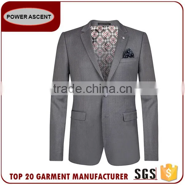 Fashion 2 Button Polyester Viscose Men'S Suit For Wedding photo-3