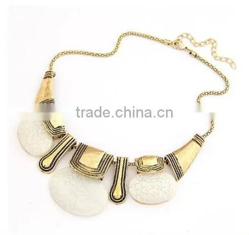 Zm33435a Fashion Bohemian Women Turquoise Gold Plated Statement Necklace Jewelry photo-3