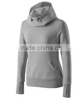 2018 High Quality Custom CVC Fleece New Design Fashion Blank Hooded Lady Hoody photo-6
