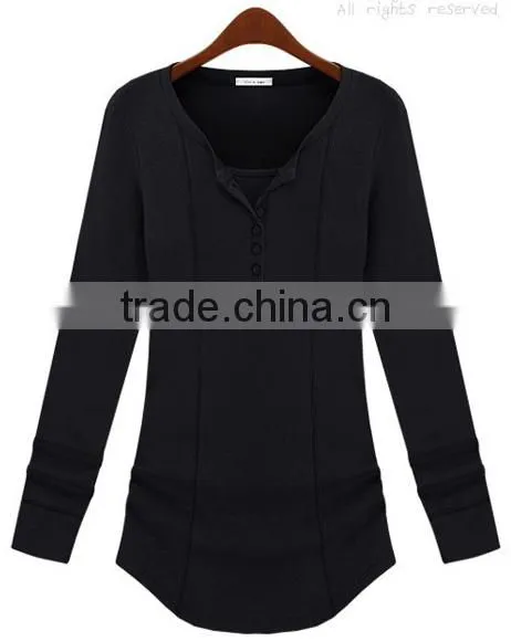 Oem Latest Casual Dresses for Women,custom Ladies Long Sleeve T-shirts photo-5