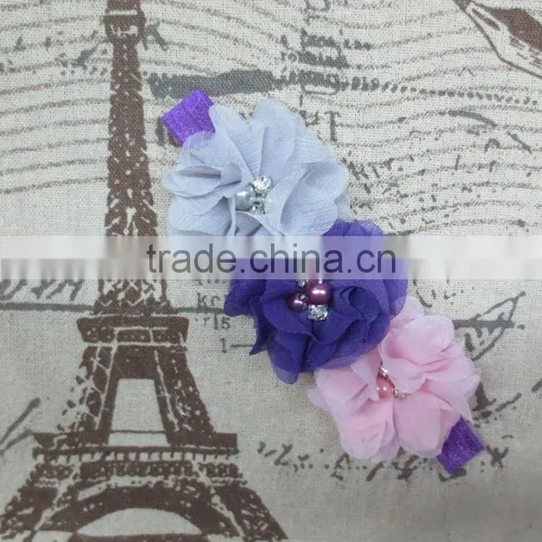 Boutique Cute Baby Girls Pearl Rhinestoned Centered Headband For Kids Hair Accessories photo-6