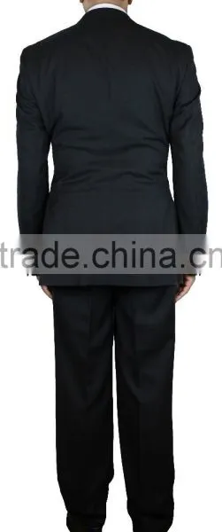 NAAMS MEN'S WOOL 2 BUTTON 2 VENT SLIM FIT SUIT JACKET FLAT FRONT PANT CHARCOAL photo-4