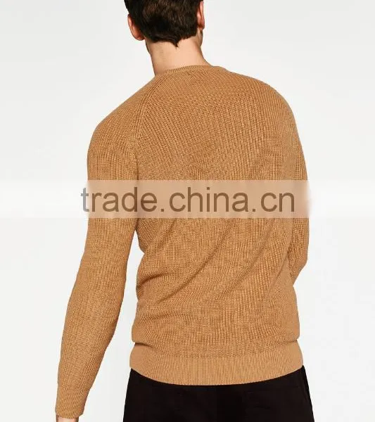 Mans Fashion Stylish Raglan Sleeve Knitted Nylon Pullover Sweater for Wholesale photo-4