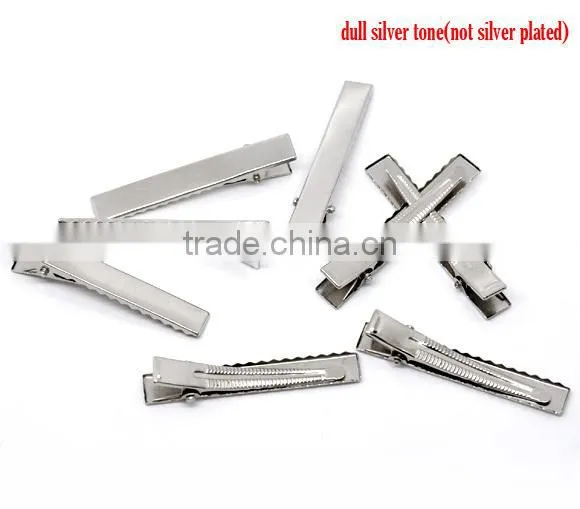 Custom 40PCs/pack Silver Tone Prong Barrettes Decorative Hair Clips photo-2