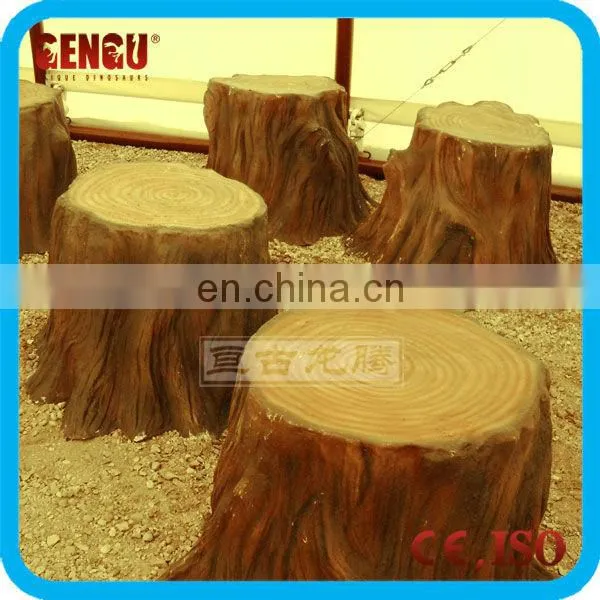 Decorative artificial fiberglass tree stumps