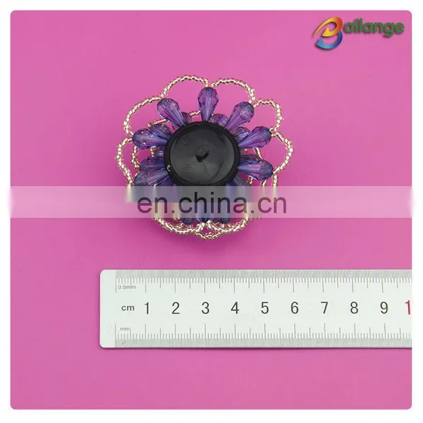 Handmade Garment Accessories Beaded Decorative Women White Shirt With Black Buttons photo-3