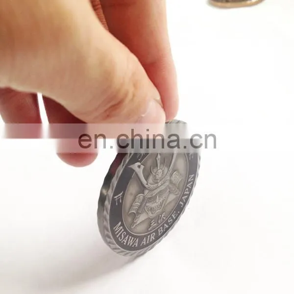 Custom Antique Silver Japan Knight Old Challenge Coin photo-4