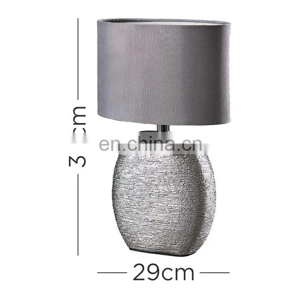 America Wholesale Hotel Home Decor Custom Made Ceramic Base Unique Fancy Cheap Silver Table Lamps for Gift photo-3