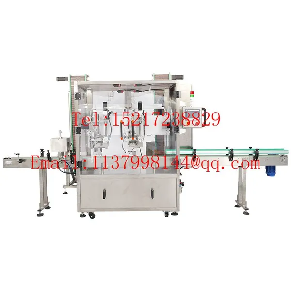 Hot Sale Customized Heads Automatic Tracking Type Screw Capping Machine With Automatic Lids Feeder for Liquid Plastic Bottle