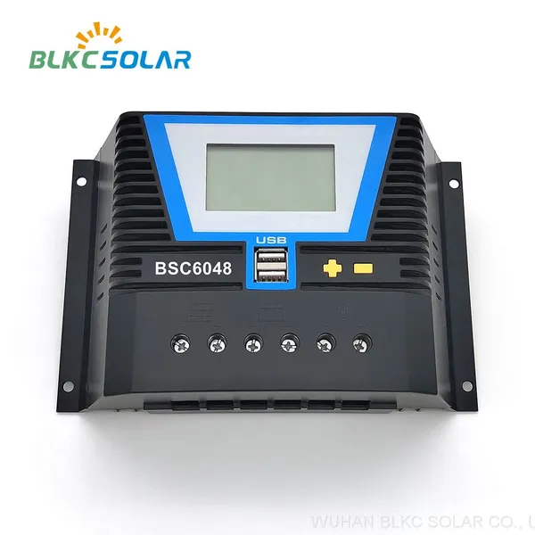 BSC6048 PWM 50A 60A Solar Panel Charge Controller 12V 24V 36V 48V Auto with USB