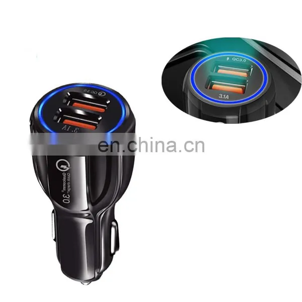 Wholesale Metal USB Adapter Dual 2 Port Universal Mobile Phone USB Qc3.0 Car Charger photo-2