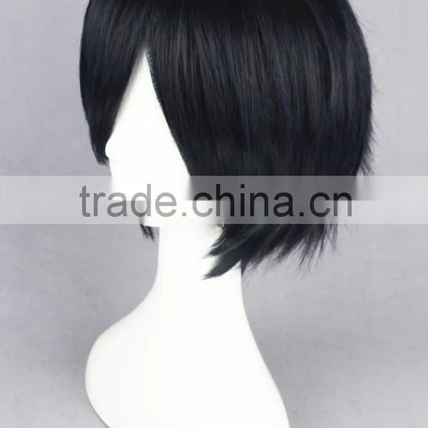 High Quality 35cm Short Straight Prince of Tennis Wig Chitose Senri Blue&Black Synthetic Anime Wig Cosplay Hair Wigs Party Wig photo-4