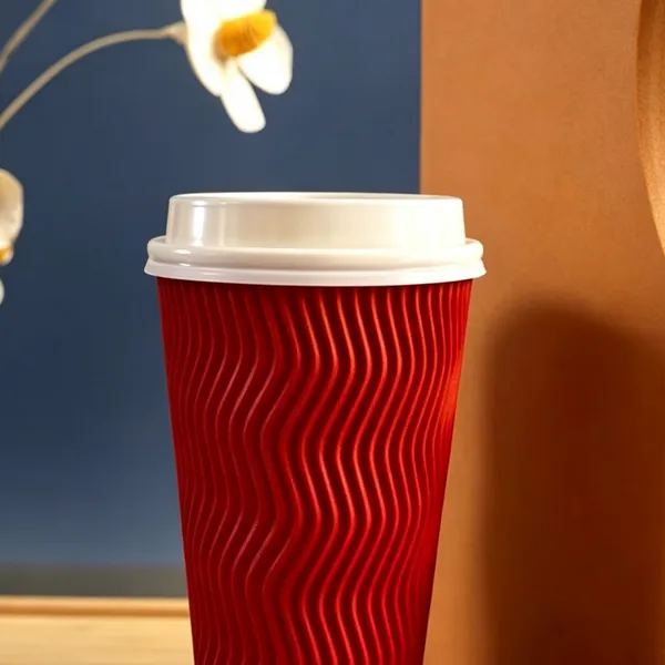 Disposable Hot Cup With Lid for Takeaway Coffee photo-5