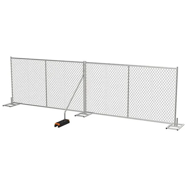 6x12 Valla de malla temporal de malla de cadena para granjas estadounidenses, valla de seguridad móvil, tubos de acero horizontales, alambre galvanizado a caliente