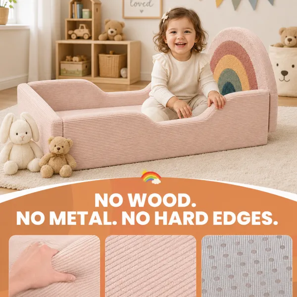 OEM Custom Ergonomic Support Foam Folding Sofa for Daycare photo-5