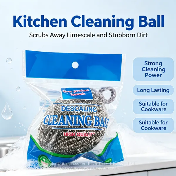Egg‑Shape Steel Cleaning Ball With Lanyard Hangable Quick Drying Anti‑Shed Kitchen Scrub Ball Wholesale