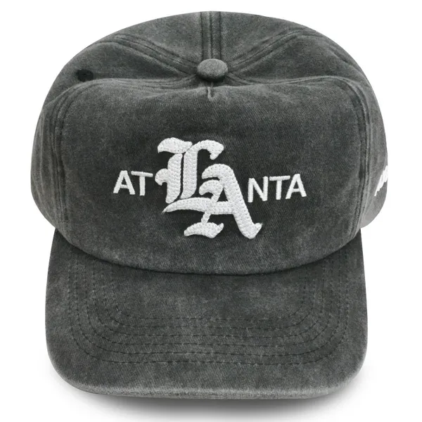 Custom Made Hat OEM Service Vintage Washed Cotton Gothic Monogram Embroidery Unstructured Dad Cap photo-5