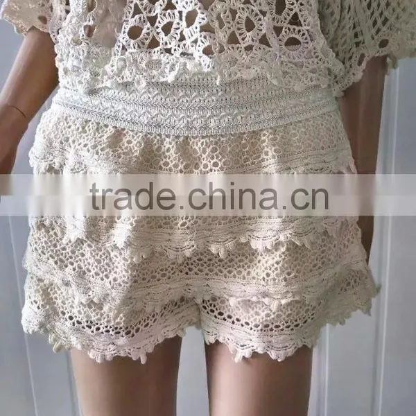 Ladies Hot/water Soluble Lace Short/cotton Embroidery Lace for Girls Shorts photo-4