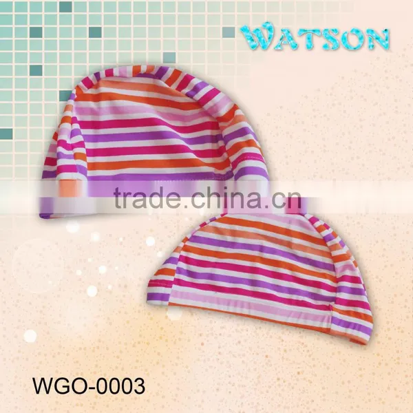 Children Swimming Cap Swimwear 0-8Y Size Printing Stripe Design