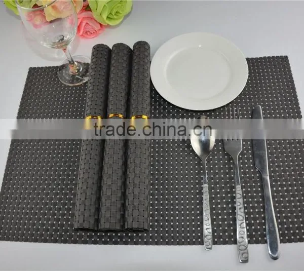 High Quality PVC Placemat Pure Color8*8 Dark Grey 45*30cm 110g Table Decoration photo-2