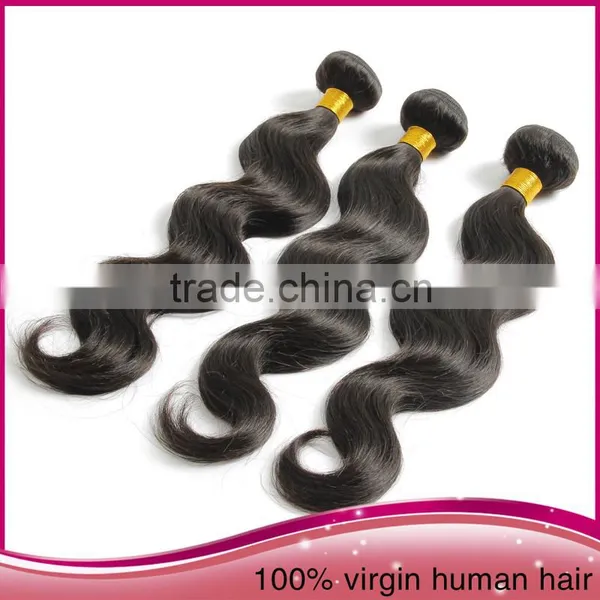Best Selling 7Q Quality Brazilian Human Hair, Natural Color Body Wave Hair Weaving photo-4