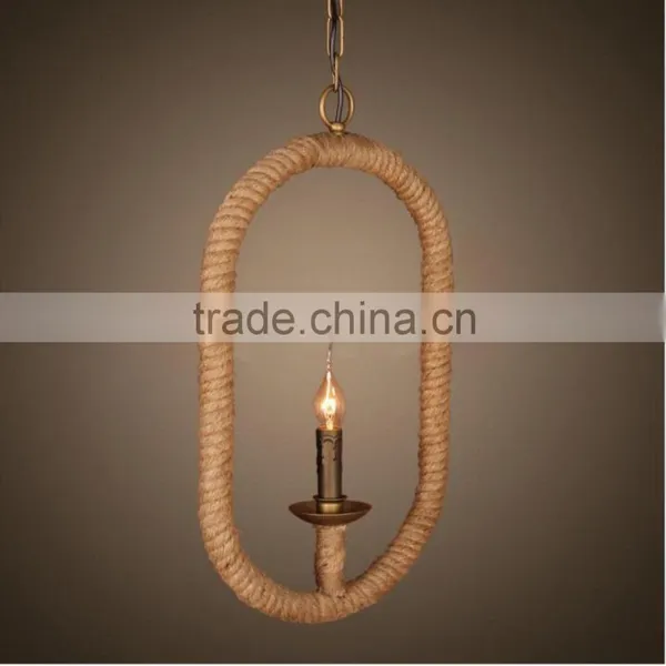 Vintage Style Hemp Rope Tyre Pendant Lighting - Hemp Rope Chandelier photo-2
