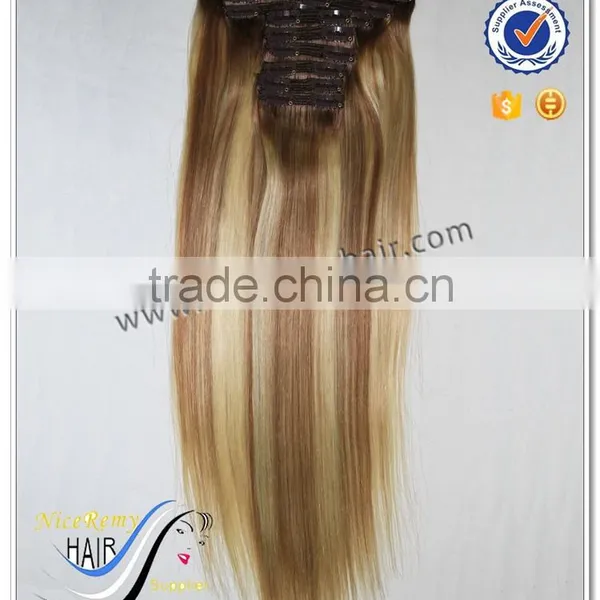 Wholesale Clip in Human Hair Extensions Piano Color Hair Clip in photo-3