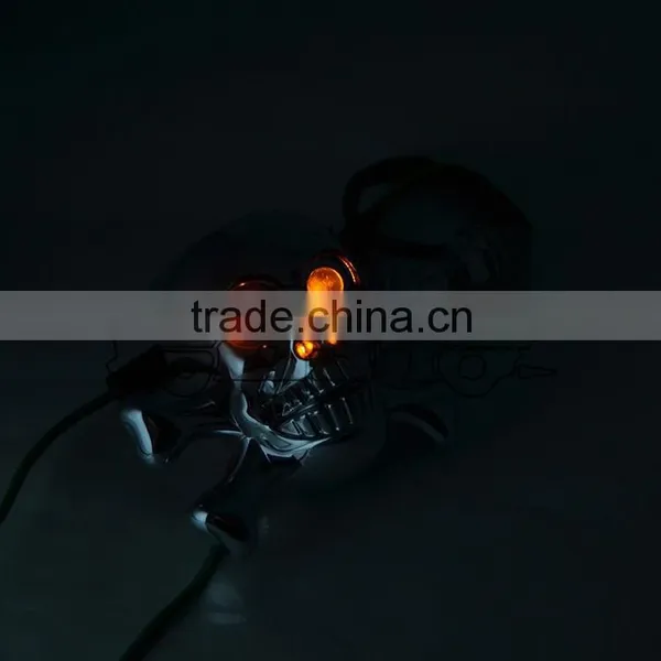 BJ-SL-056S New Arrival Chrome Short Stem ABS Plastic Skull LED Motorcycle Turn Signal Blinker Light photo-5
