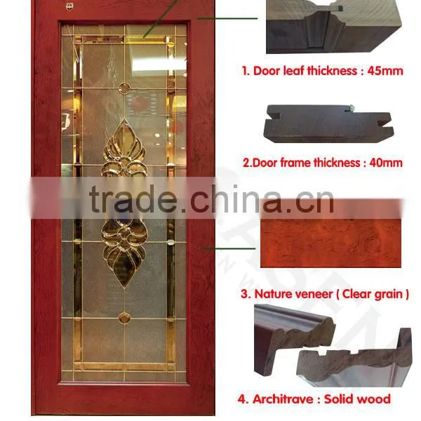 Interior Gold Plated Large Art Glass French Multi Wood Sliding Doors photo-3