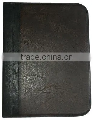 3 Ring Binder Leather a4 Hardcover File Plastic Zip Mens Leather Portfolio Folder photo-2