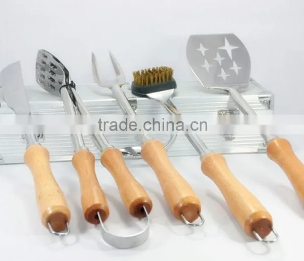 JBT-LT218 5Pcs BBQ Tools Set With Beech Wood Handle photo-2