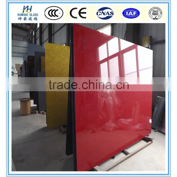 Red White Black Office and Coffee Table Tempered Paint Glass