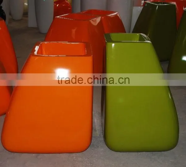 Colorful Fiberglass Flower Pot Set of 3 in Different Size photo-2