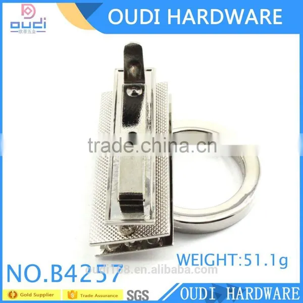 Shiny NIckel Plating Turn Lock For Leather Bag Front Part Lock Metal Bag Buckle photo-5