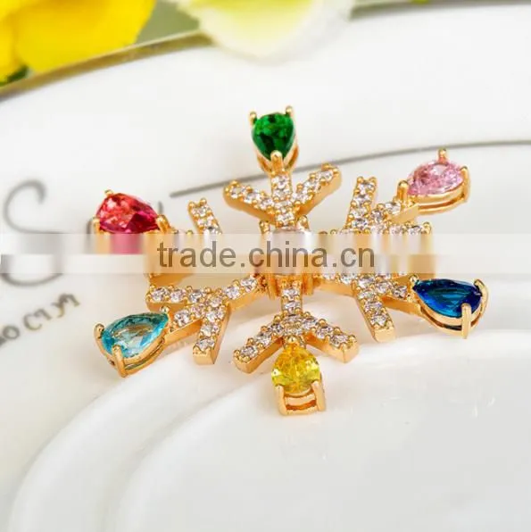 Platinum Plated Designer SnowFlake Brooch With AAA+ Cubic Zircon Micro Pave Setting for Women and Men photo-5